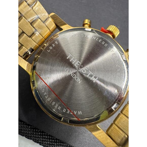 The 5th London Unisex Watch Gold Tone Stainless Steel White Face 38MM Brand New main image 4
